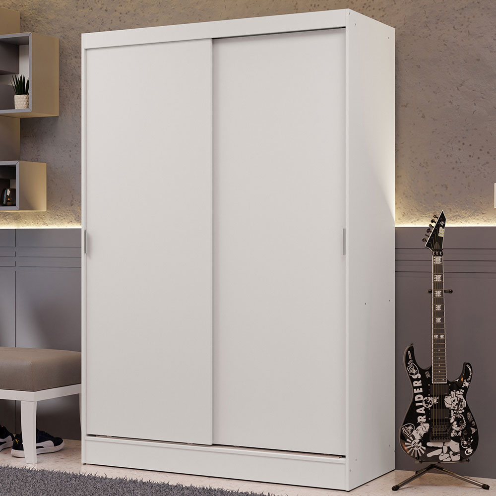 Clóset Luke 2 Puertas Corredizas 2 Cajones Blanco 183 cm x 119 cm x 54 cm