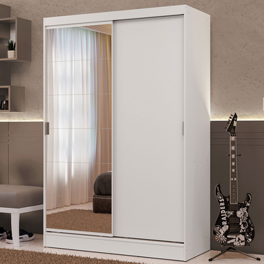 Clóset Luke 2 Puertas Corredizas 1 Espejo Blanco 183 cm x 119 cm x 54 cm