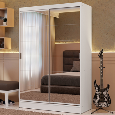 Clóset Luke 2 Puertas Corredizas con Espejos Blanco 183 cm x 119 cm x 54 cm