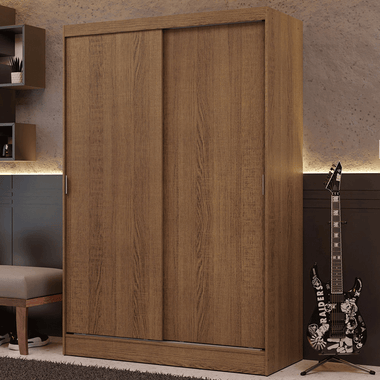 Clóset Luke 2 Puertas Corredizas 2 Cajones Marrón 183 cm x 119 cm x 54 cm