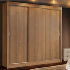 Clóset Monaco 3 Puertas Corredizas Marrón 170 cm x 205 cm x 51 cm