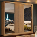 Clóset Monaco 3 Puertas Corredizas 2 Espejos Marrón 170 cm x 205 cm x 51 cm
