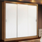 Clóset Monaco 3 Puertas Corredizas Marrón/Blanco 170 cm x 205 cm x 51 cm