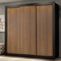 Clóset Monaco 3 Puertas Corredizas Negro/Marrón 170 cm x 205 cm x 51 cm