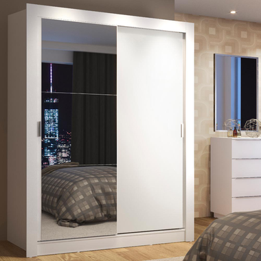 Clóset Denver 2 Puertas Corredizas 1 Espejo Blanco 117 cm x 205 cm