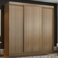 Clóset Reno 3 Puertas Corredizas 4 Cajones Marrón 180 cm x 205 cm x 54 cm