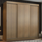 Clóset Reno 3 Puertas Corredizas 4 Cajones Marrón 180 cm x 205 cm x 54 cm