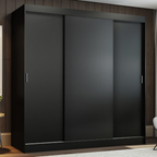 Clóset Reno 3 Puertas Corredizas 4 Cajones Negro 180 cm x 205 cm x 54 cm
