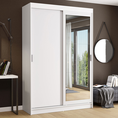 Clóset Tokio 2 Puertas Corredizas 1 Espejo Blanco 218 cm x 109 cm x 54 cm
