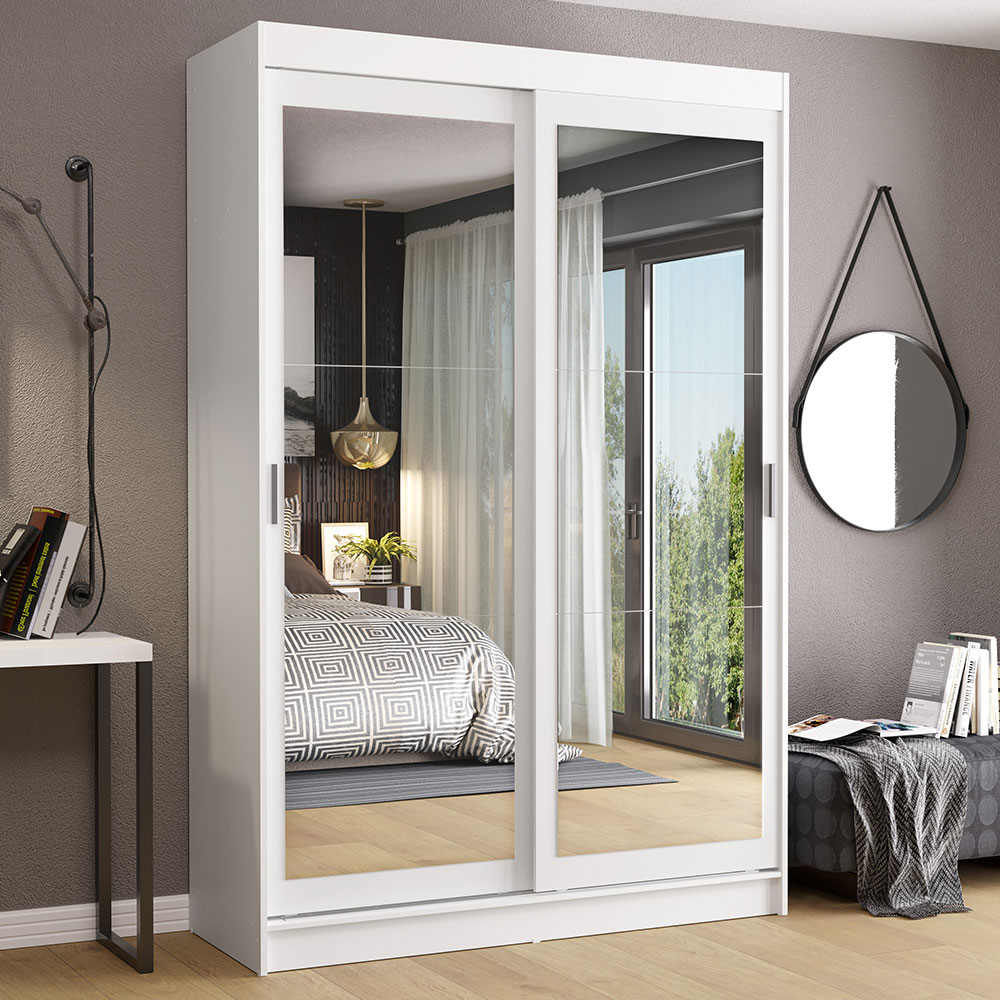 Clóset Tokio 2 Puertas Corredizas con Espejos Blanco 218 cm x 109 cm x 54 cm