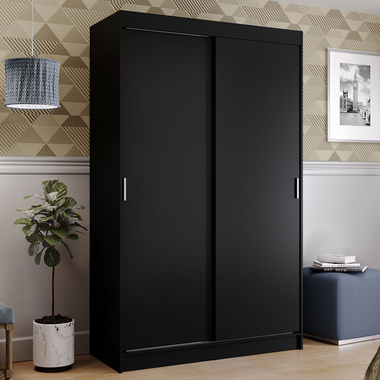 Clóset Tokio 2 Puertas Corredizas 2 Cajones Negro 218 cm x 109 cm x 54 cm