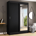 Clóset Tokio 2 Puertas Corredizas 1 Espejo Negro 218 cm x 109 cm x 54 cm