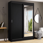 Clóset Tokio 2 Puertas Corredizas 1 Espejo Negro 218 cm x 109 cm x 54 cm