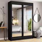 Clóset Tokio 2 Puertas Corredizas con Espejos Negro 218 cm x 109 cm x 54 cm