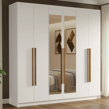 Closet Venus 6 Puertas 4 Cajones 2 Espejos Blanco