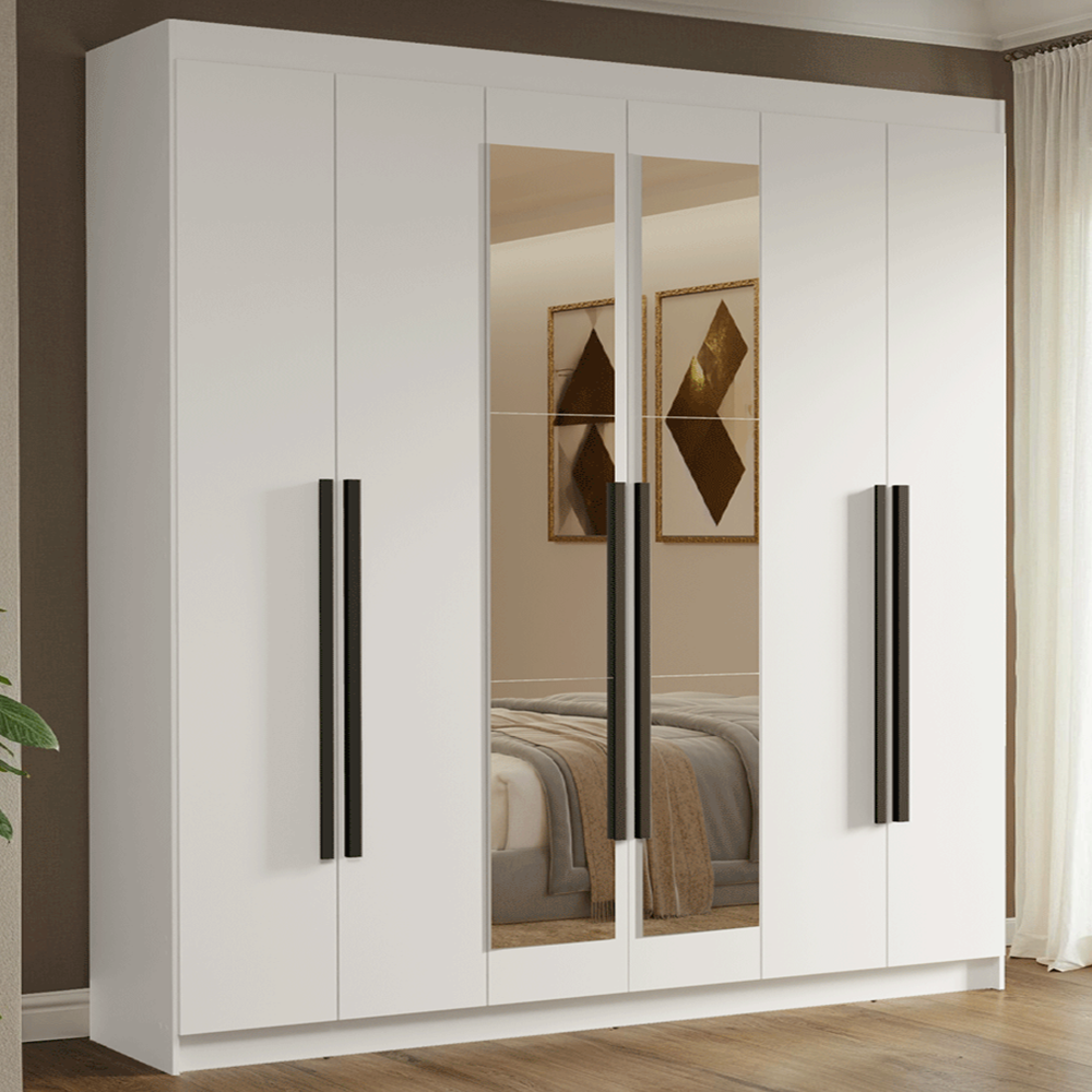 Closet Venus 6 Puertas 4 Cajones 2 Espejos Blanco