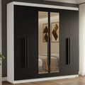 Closet Venus 6 Puertas 4 Cajones 2 Espejos BlancoNegro