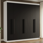 Closet Venus 6 Puertas 4 Cajones 2 Barrales BlancoNegro