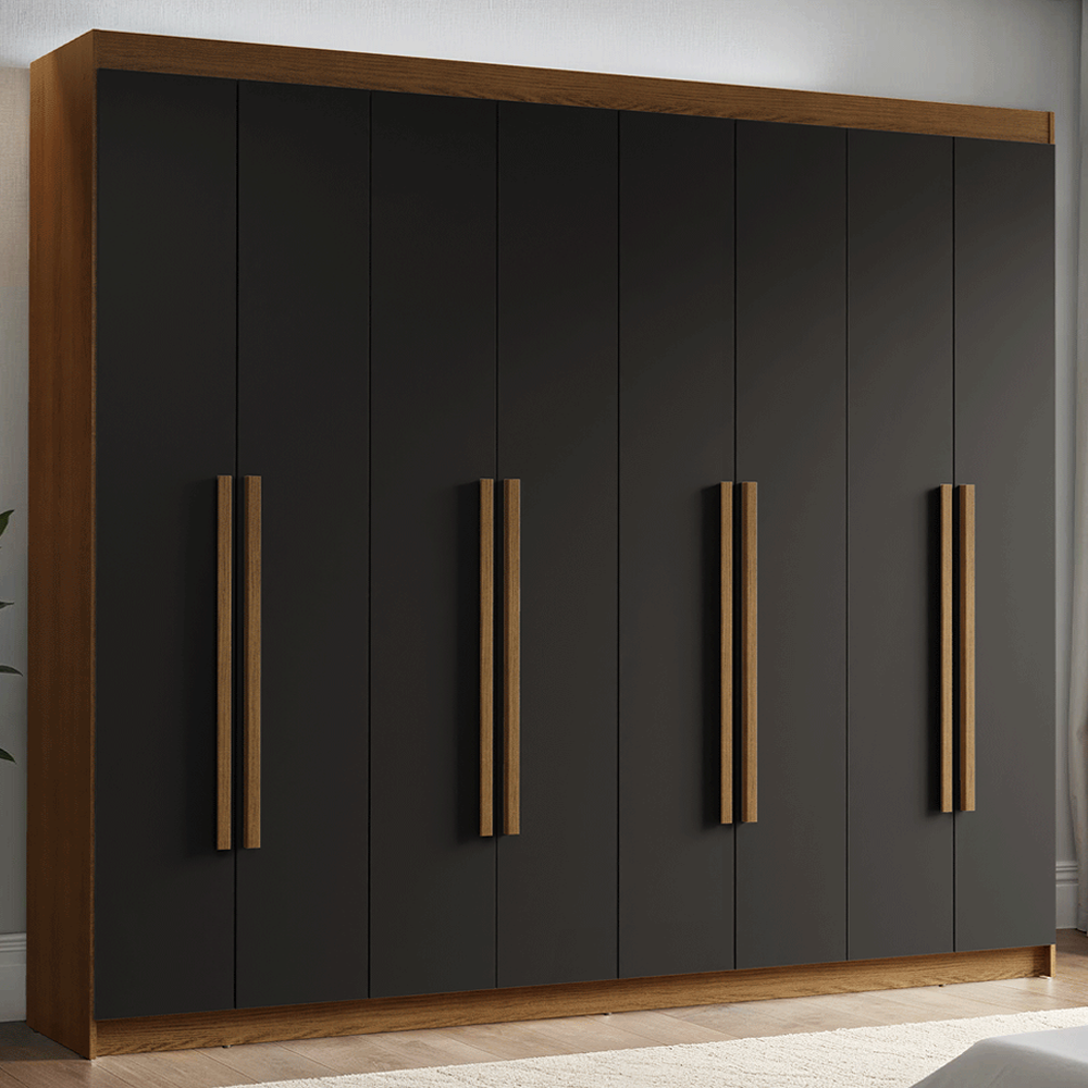 Closet Venus 8 Puertas 4 Cajones 2 Barrales MarrónNegro