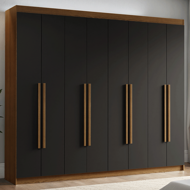 Closet Venus 8 Puertas 4 Cajones 2 Barrales MarrónNegro