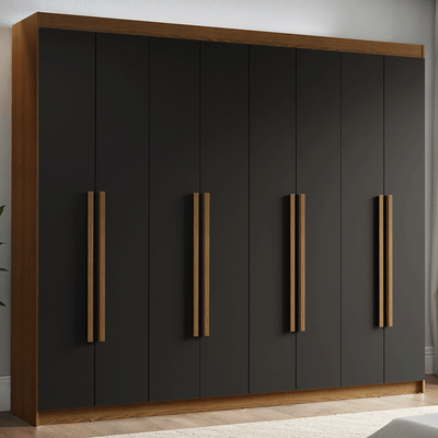 Closet Venus 8 Puertas 4 Cajones 2 Barrales MarrónNegro
