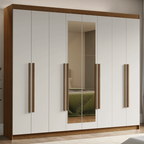 Closet Venus 8 Puertas 4 Cajones 2 Espejos MarrónBlanco
