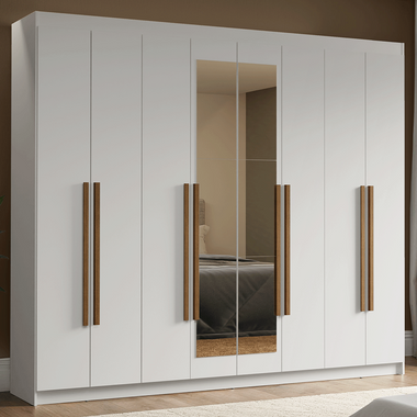 Closet Venus 8 Puertas 4 Cajones 2 Espejos Blanco