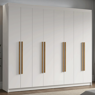 Closet Venus 8 Puertas 4 Cajones 2 Barrales Blanco
