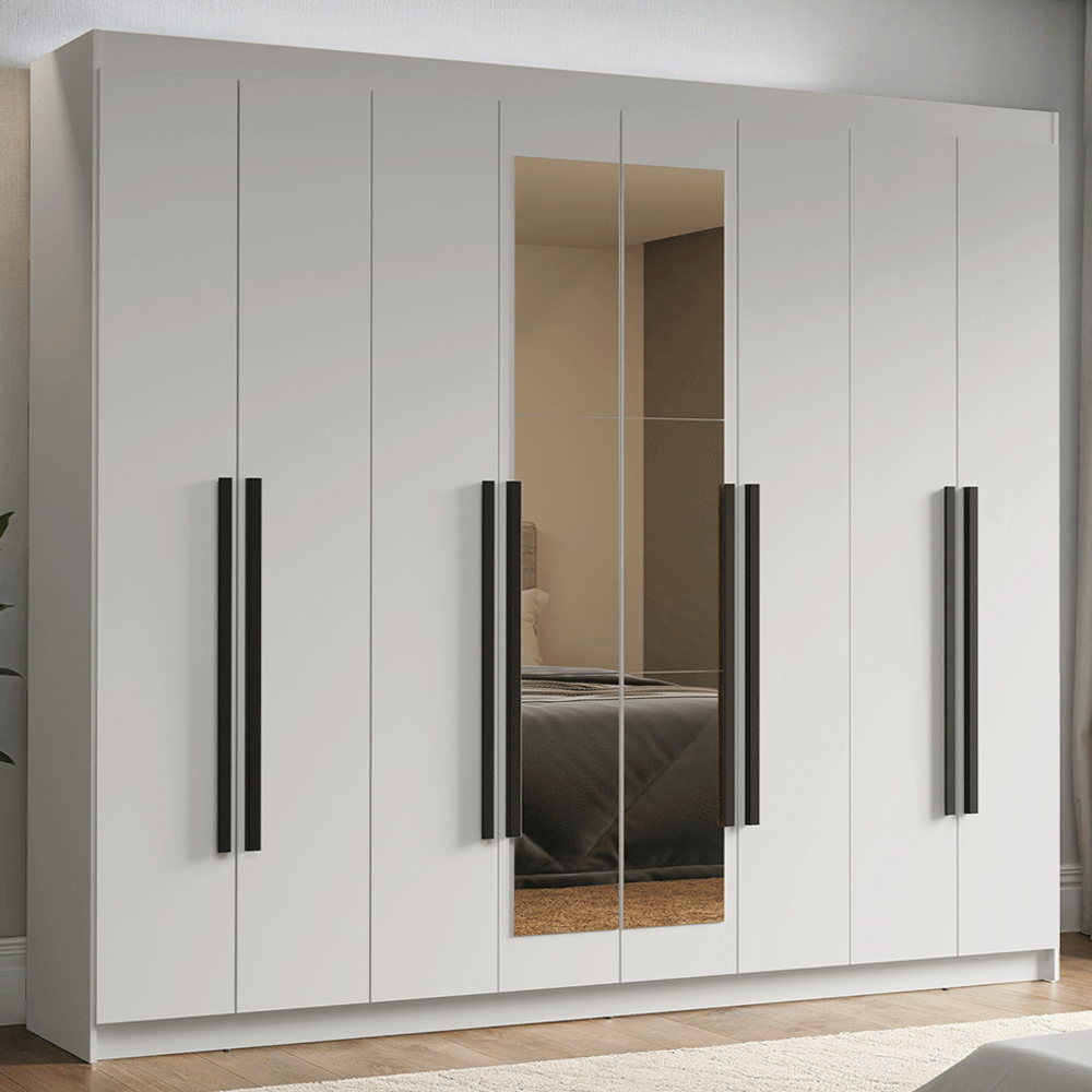 Closet Venus 8 Puertas 4 Cajones 2 Espejos Blanco