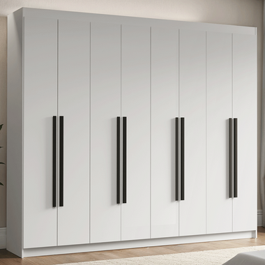 Closet Venus 8 Puertas 4 Cajones 2 Barrales Blanco