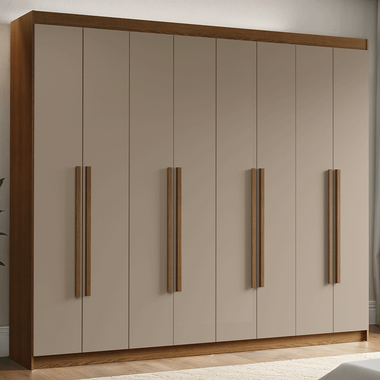 Closet Venus 8 Puertas 4 Cajones 2 Barrales MarrónCrema