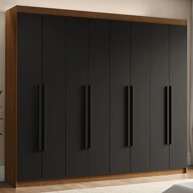 Closet Venus 8 Puertas 4 Cajones 2 Barrales MarrónNegro