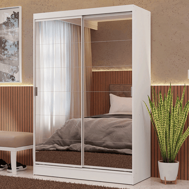 Closet Max 2 Puertas Corredizas con Espejos Blanco 183 cm x 119 cm x 54 cm