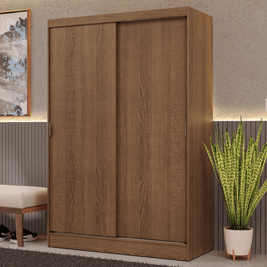 Closet Max 2 Puertas Corredizas 2 Cajones Marrón 183 cm x 119 cm x 54 cm