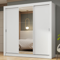 Clóset Nobre 3 Puertas Corredizas 1 Espejo Blanco 205 cm x 170 cm x 51 cm