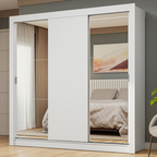 Clóset Nobre 3 Puertas Corredizas 2 Espejos Blanco 205 cm x 170 cm x 51 cm