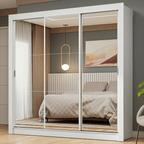 Clóset Nobre 3 Puertas Corredizas con Espejos Blanco 205 cm x 170 cm x 51 cm