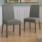 Kit 2 Sillas de Comedor Madesa 4255 Silver con Borde Superior MarrónPlateado