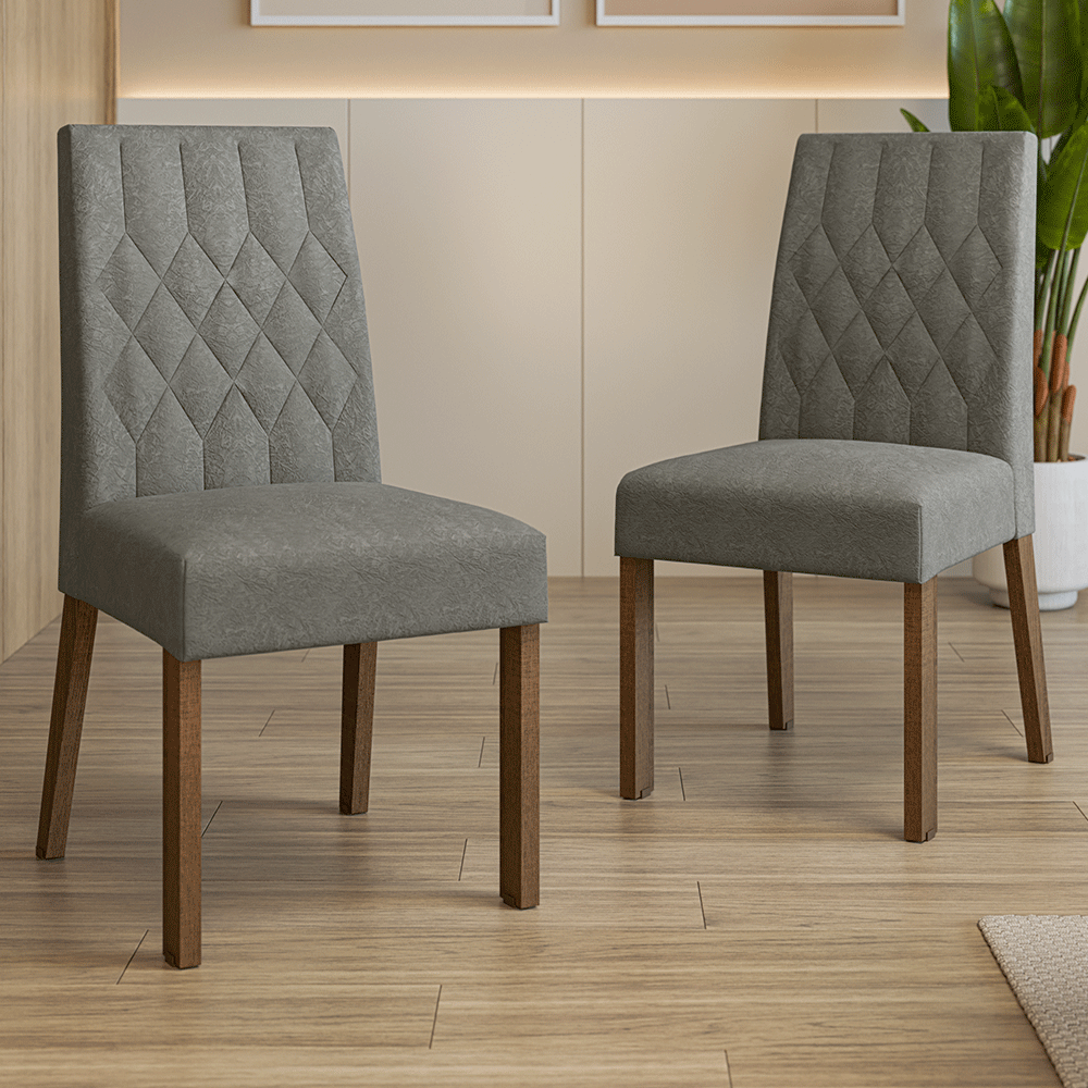 Kit 2 Sillas de Comedor Madesa 4256 Silver