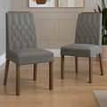 Kit 2 Sillas de Comedor Madesa 4256 Silver con Borde Superior MarrónPlateado