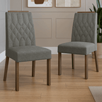 Kit 2 Sillas de Comedor Madesa 4256 Silver con Borde Superior MarrónPlateado