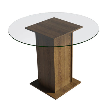 Mesa de Comedor con Encimera Redonda de Cristal