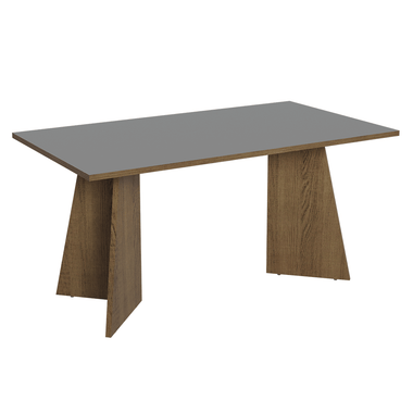 Mesa de Comedor Rectangular 6 Puestos MarrónGris