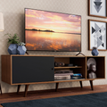 Centro de Entretenimiento Mesa para TV Dubai Hasta 65 Pulgadas Marrón/Negro (Patas Marrón)