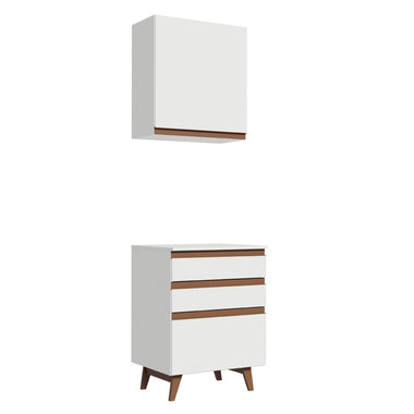 Kit Mueble de Cocina Superior y Mueble Bajo Reims 60 cm Blanco