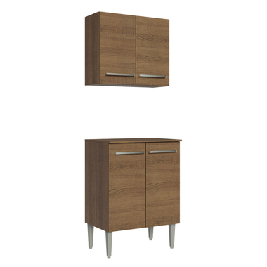 Kit Mueble de Cocina Superior y Mueble Bajo Emilly 64 cm