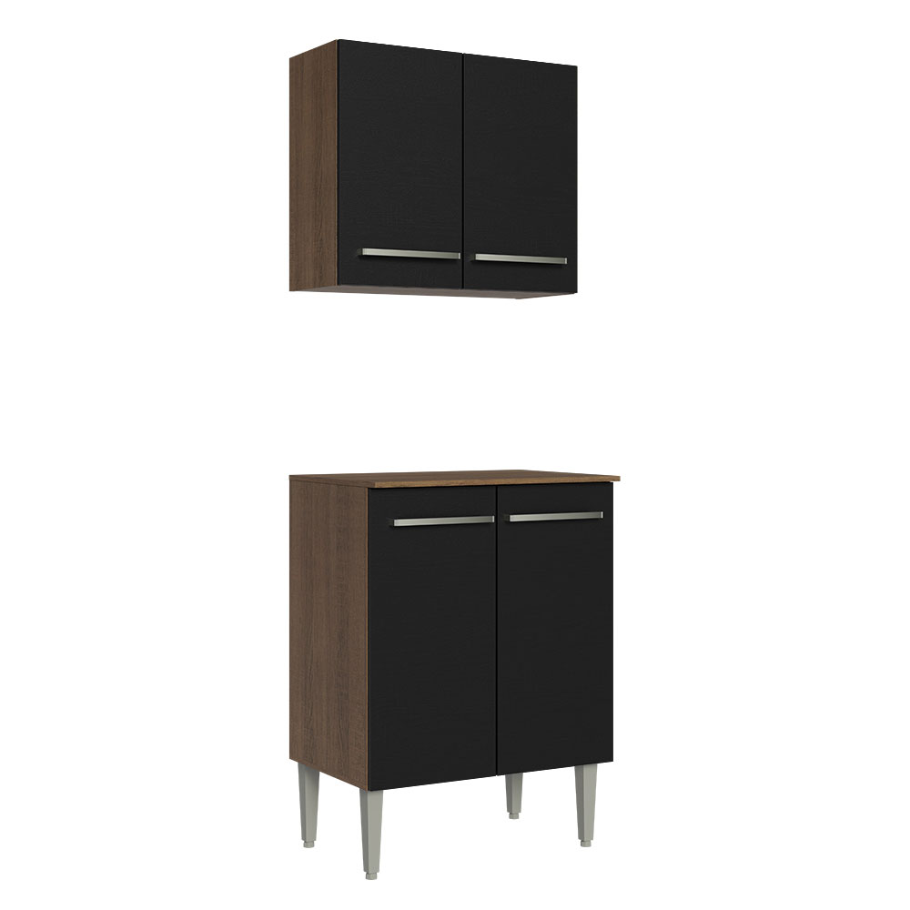 Kit Mueble de Cocina Superior y Mueble Bajo Emilly 64 cm