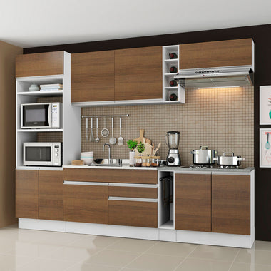 Cocina Integral Vicenza 2.90 Metros Blanco/Marrón