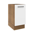 Mueble de Cocina Bajo Agata 1 Puerta 35 cm x 60 cm sin Encimera Marrón/Blanco