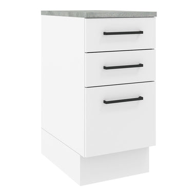 Mueble de Cocina Bajo Agata 3 Cajones 40 cm x 60 cm con Encimera Blanco